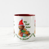 Irish Setter kerstcadeautjes Tweekleurige Koffiemok (Center)