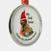 Irish Setter Kerstmis Metalen Ornament (Rechts)