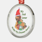 Irish Setter Kerstmis Metalen Ornament (Links)