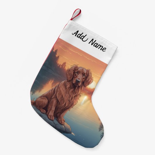 Irish Setter Kleine Kerstsok (Voorkant (Hangend))