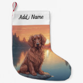 Irish Setter Kleine Kerstsok (Voorkant)