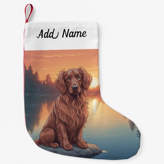 Irish Setter Kleine Kerstsok (Voorkant)