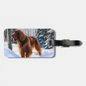 Irish Setter liet het sneeuwen Kerstmis Bagagelabel (Achterkant horizontaal)