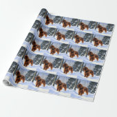 Irish Setter liet het sneeuwen Kerstmis Cadeaupapier (Uitgerold)