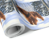 Irish Setter liet het sneeuwen Kerstmis Cadeaupapier (Rol Hoek)