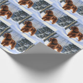 Irish Setter liet het sneeuwen Kerstmis Cadeaupapier (Hoek)