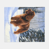 Irish Setter liet het sneeuwen Kerstmis Fleece Deken (Voorkant (Horizontaal))