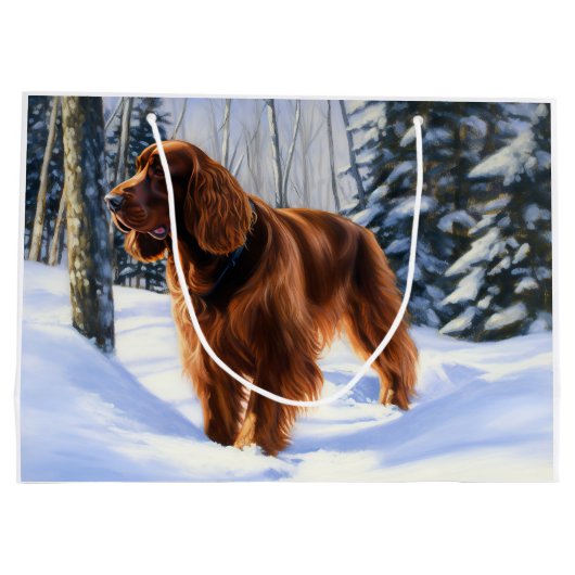 Irish Setter liet het sneeuwen Kerstmis Groot Cadeauzakje (Achterkant)