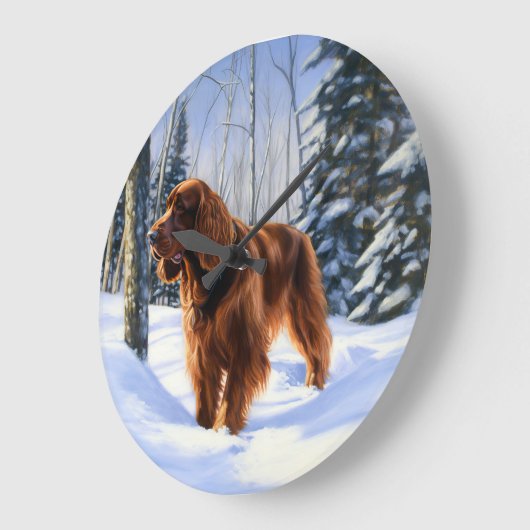 Irish Setter liet het sneeuwen Kerstmis Grote Klok (Hoek)