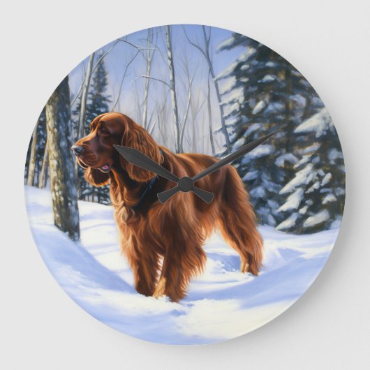 Irish Setter liet het sneeuwen Kerstmis Grote Klok (Voorkant)