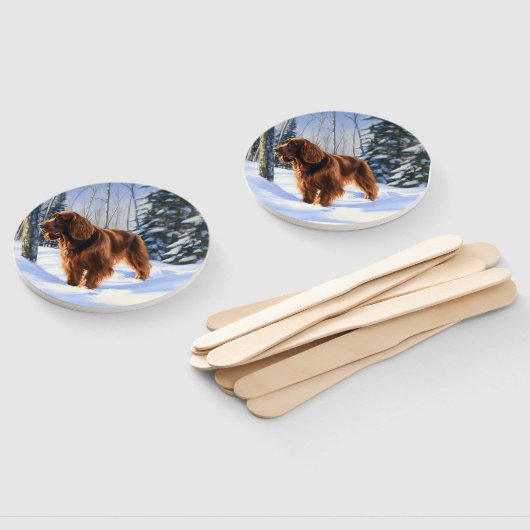 Irish Setter liet het sneeuwen Kerstmis Handwaaier (Niet-gemonteerd)