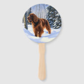 Irish Setter liet het sneeuwen Kerstmis Handwaaier (Voorkant)