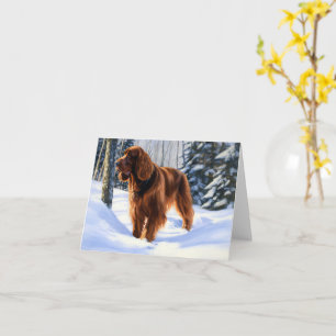 Irish Setter liet het sneeuwen Kerstmis Kaart