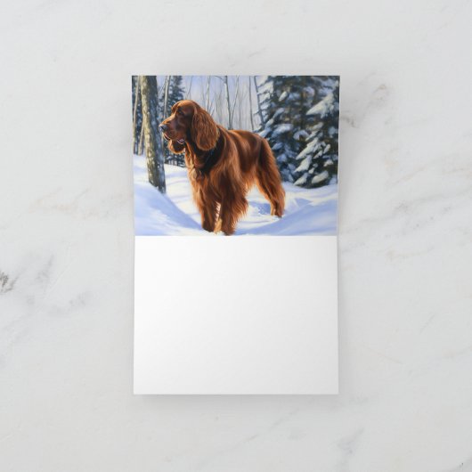 Irish Setter liet het sneeuwen Kerstmis Kaart (Binnen)