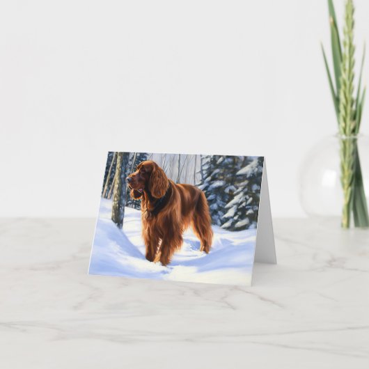 Irish Setter liet het sneeuwen Kerstmis Kaart (Voorkant)