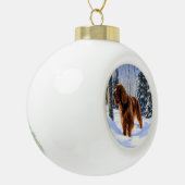 Irish Setter liet het sneeuwen Kerstmis Keramische Bal Ornament (Links)