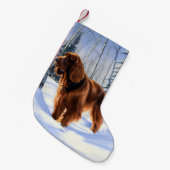 Irish Setter liet het sneeuwen Kerstmis Kleine Kerstsok (Voorkant (Hangend))