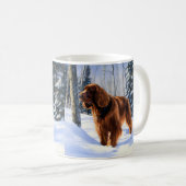 Irish Setter liet het sneeuwen Kerstmis Koffiemok (Voorkant rechts)