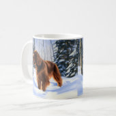 Irish Setter liet het sneeuwen Kerstmis Koffiemok (Voorkant links)