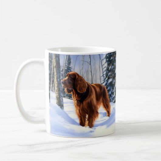 Irish Setter liet het sneeuwen Kerstmis Koffiemok (Links)