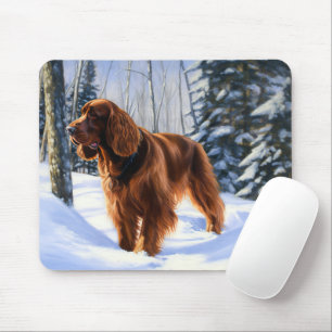 Irish Setter liet het sneeuwen Kerstmis Muismat