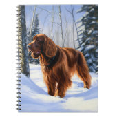 Irish Setter liet het sneeuwen Kerstmis Notitieboek (Voorkant)