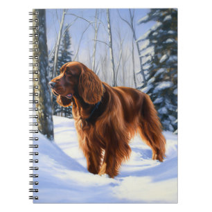 Irish Setter liet het sneeuwen Kerstmis Notitieboek