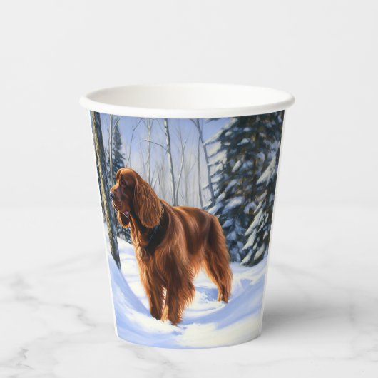 Irish Setter liet het sneeuwen Kerstmis Papieren Bekers (Voorkant)