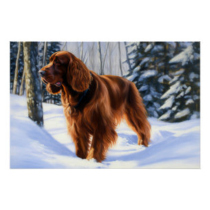 Irish Setter liet het sneeuwen Kerstmis Perfect Poster