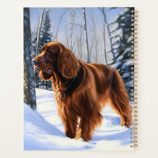 Irish Setter liet het sneeuwen Kerstmis Planner (Achterkant)