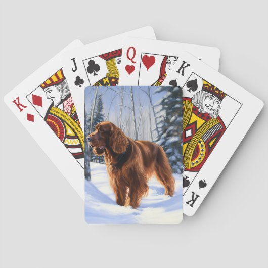 Irish Setter liet het sneeuwen Kerstmis Pokerkaarten (Achterkant)