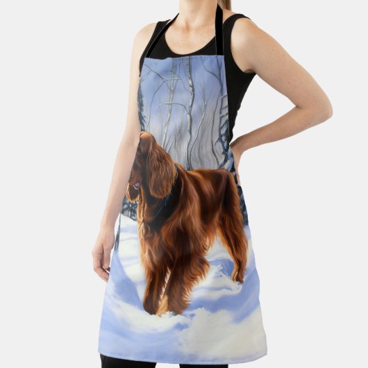 Irish Setter liet het sneeuwen Kerstmis Schort (Insitu)