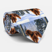 Irish Setter liet het sneeuwen Kerstmis Stropdas (Opgerold)