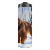 Irish Setter liet het sneeuwen Kerstmis Thermosbeker (Voorkant)