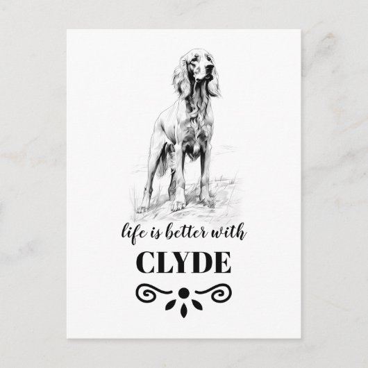 Irish Setter Life is beter met Custom Dog Name Briefkaart (Voorkant)