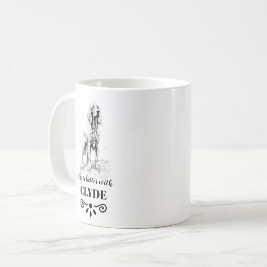 Irish Setter Life is beter met Custom Dog Name Koffiemok (Voorkant links)