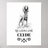 Irish Setter Life is beter met Custom Dog Name Poster (Voorkant)