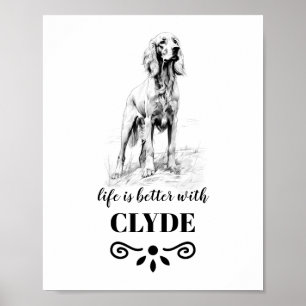 Irish Setter Life is beter met Custom Dog Name Poster