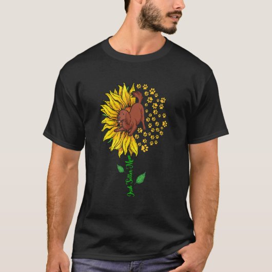 Irish Setter Ma Cute Sunflower Dog Paws Lover Mot T-shirt (Voorkant)