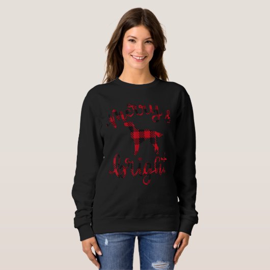 Irish Setter Merry kerstbuffalo Pset Dog Cut Trui (Voorkant volledig)