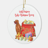 Irish Setter Merry Kerstmis Keramisch Ornament (Links)