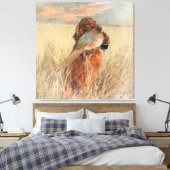 Irish Setter met fazant Canvas Afdruk (Insitu (Slaapkamer))