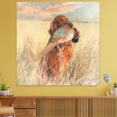 Irish Setter met fazant Canvas Afdruk (Insitu (Woonkamer))