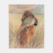 Irish Setter met fazant Fleece Deken (Voorkant)