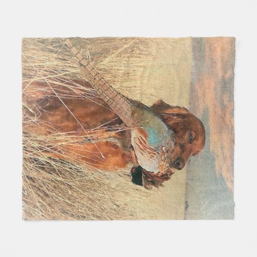 Irish Setter met fazant Fleece Deken (Voorkant (Horizontaal))