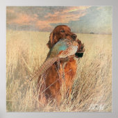 Irish Setter met fazant Poster (Voorkant)