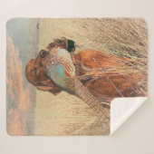 Irish Setter met fazant Sherpa Deken (Voorkant (horizontaal))