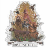 Irish Setter met fazant Sticker (Voorkant)