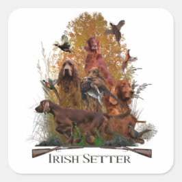 Irish Setter met fazant Vierkante Sticker