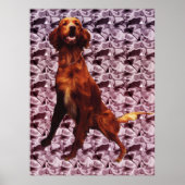 Irish Setter met Lavendar Flower Pattern Poster (Voorkant)